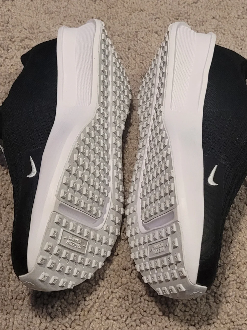 Nike Black and White Slip-On Running Shoes